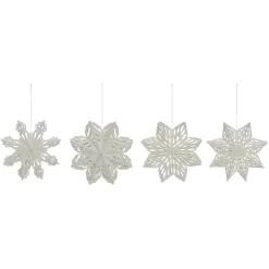 House Doctor Snowflake Ornaments White