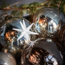 House Doctor Spike Ornament White/Glitter Small