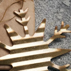 House Doctor Tin Plate Ice Crystal Ornament Antique Gold