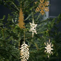 House Doctor Tin Plate Snowflake Ornament Antique Gold