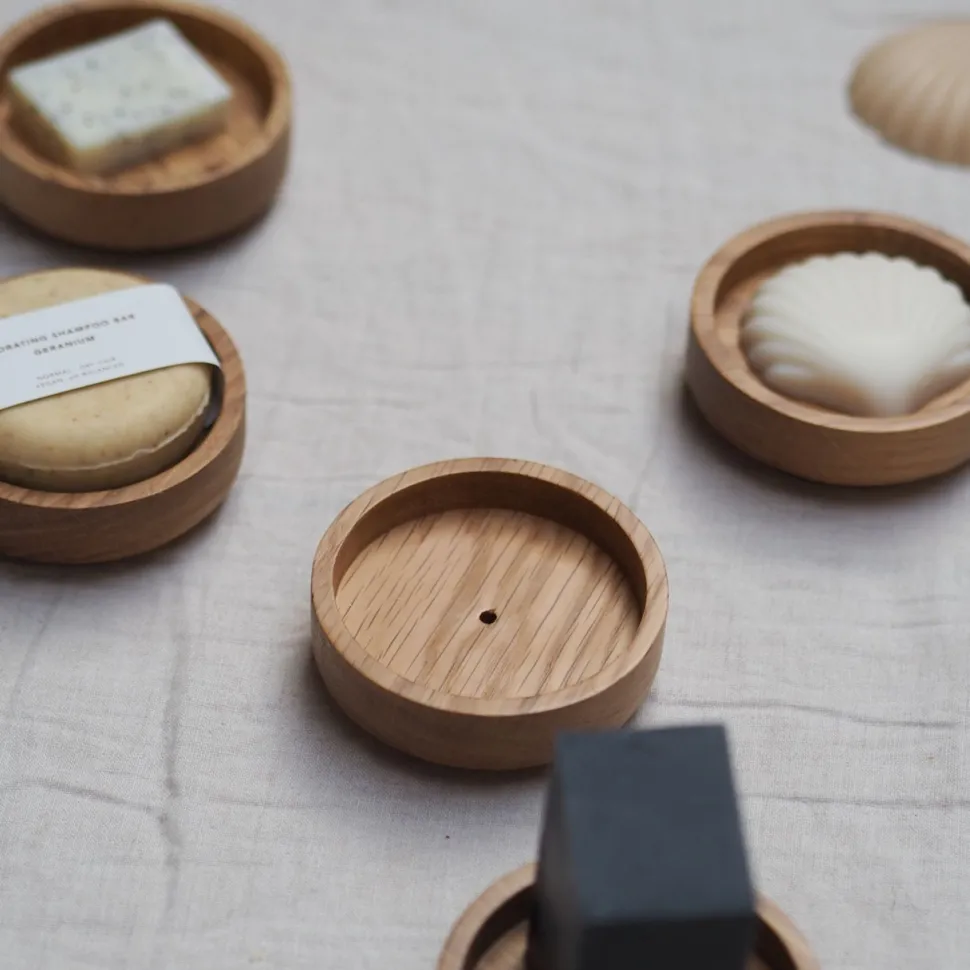 Mellow Mind Soap Dish Oak Round