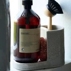Meraki Brush & Soap Holder Datura Shellish Grey Small