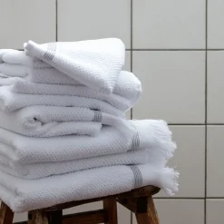 Meraki Towels White & Grey Stripes 40x60 cm