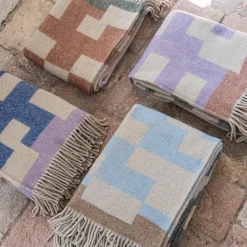 Mette Ditmer Maze Throw Light Blue