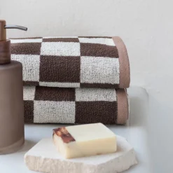 Mette Ditmer Retro Hand Towel Chocolate