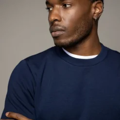 Mos Mosh Gallery Abel Crew Neck Sweat Salute Navy