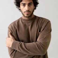 Mos Mosh Gallery French Faded Sweatshirt Chocolate Brown