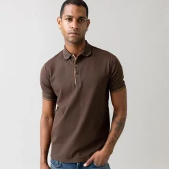Mos Mosh Gallery Harvey Polo SS Tee Chocolate Brown