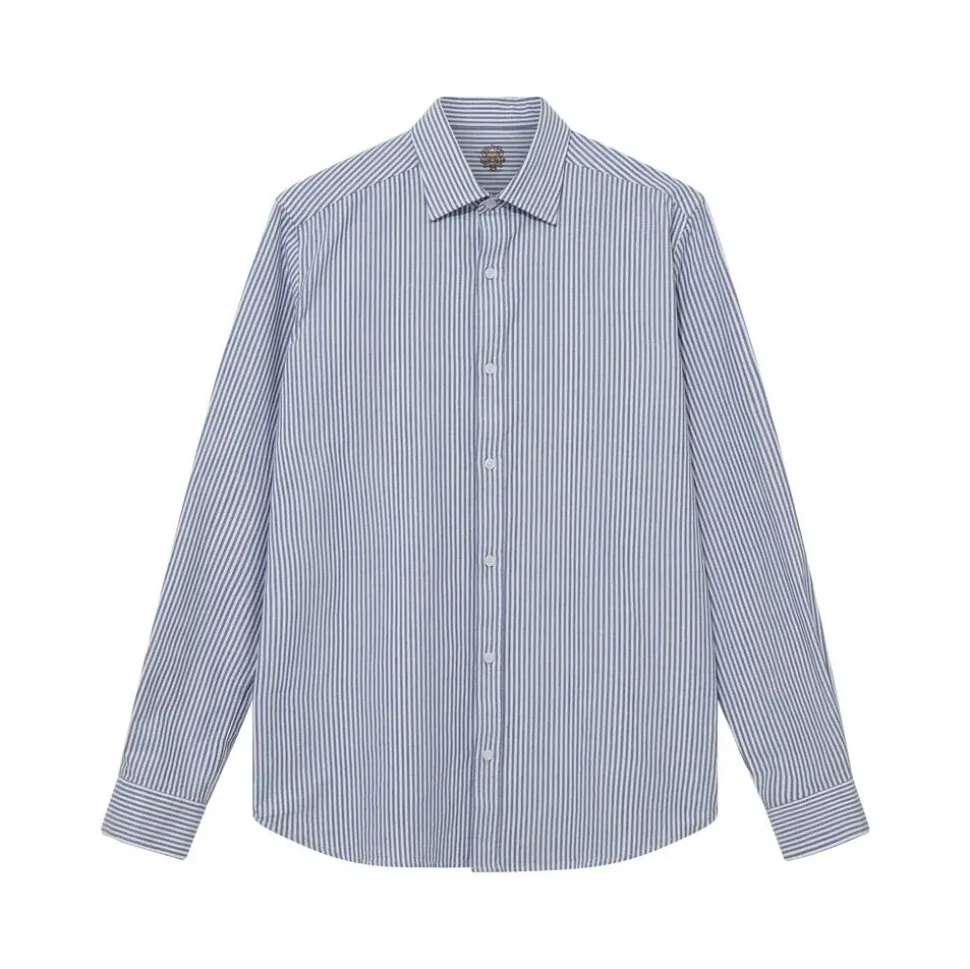 Mos Mosh Gallery Marco Oxford Stripe Shirt Light Blue