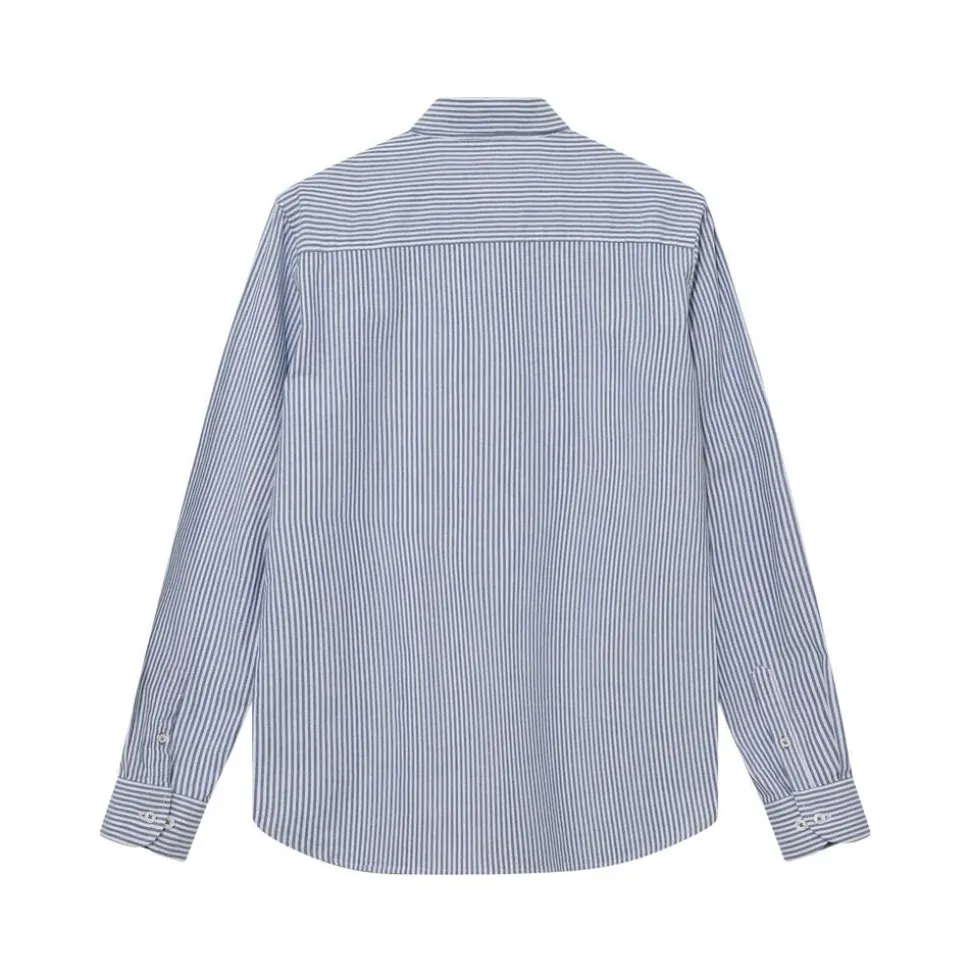 Mos Mosh Gallery Marco Oxford Stripe Shirt Light Blue