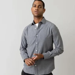 Mos Mosh Gallery Marco Oxford Shirt Shade Grey