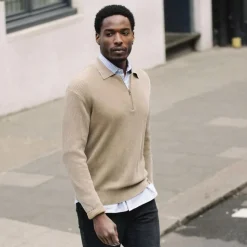 Mos Mosh Gallery Royce Zip Polo Knit Ermine