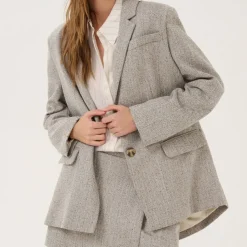 My Essential Wardrobe Emmy Blazer Oatmeal Melange