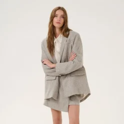 My Essential Wardrobe Emmy Blazer Oatmeal Melange