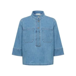 My Essential Wardrobe Lara Blouse Medium Blue Wash