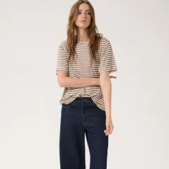 My Essential Wardrobe Lisa Striped Tee Major Brown Striped