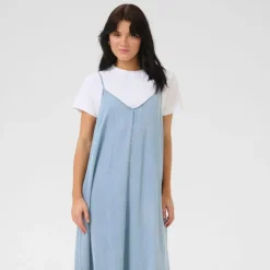 My Essential Wardrobe Nelly Strap Dress Light Blue Wash