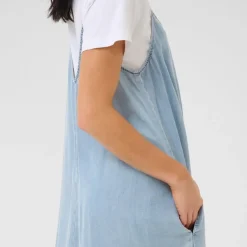 My Essential Wardrobe Nelly Strap Dress Light Blue Wash