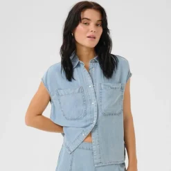 My Essential Wardrobe Nelly SS Shirt Light Blue Wash