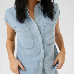 My Essential Wardrobe Nelly SS Shirt Light Blue Wash