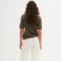 My Essential Wardrobe Polly Polo Blouse Major Brown Melange