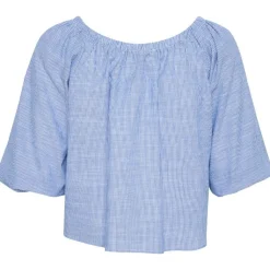 My Essential Wardrobe Skye Blouse Delft Blue Striped