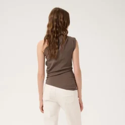 My Essential Wardrobe Sora Off Shoulder Top Major Brown