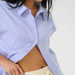 My Essential Wardrobe Stino Boxy Shirt Vista Blue