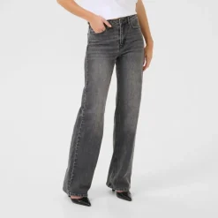 My Essential Wardrobe The Louis High Wide Jeans Dark Grey Retro Wash