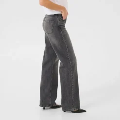 My Essential Wardrobe The Louis High Wide Jeans Dark Grey Retro Wash