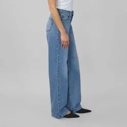 My Essential Wardrobe The Louis High Wide Jeans Medium Blue