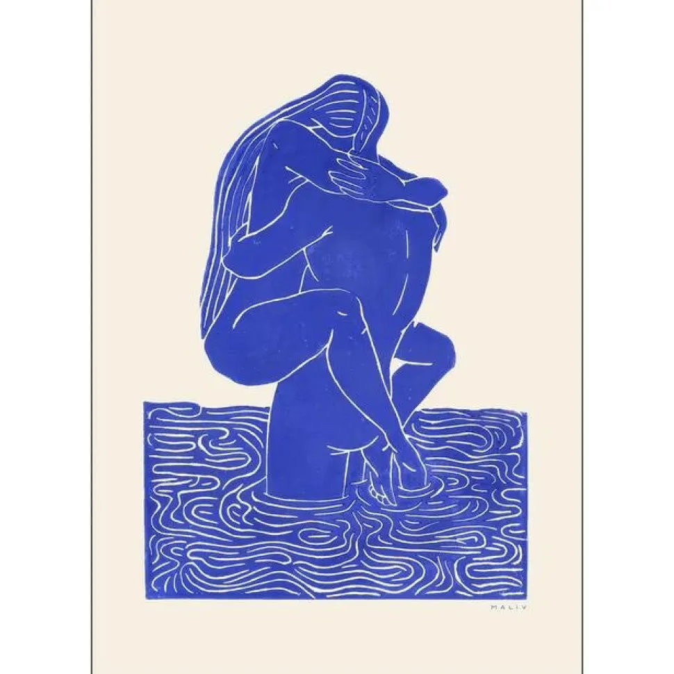 Poster & Frame Maliv - One + One = Three Blue 50x70 cm