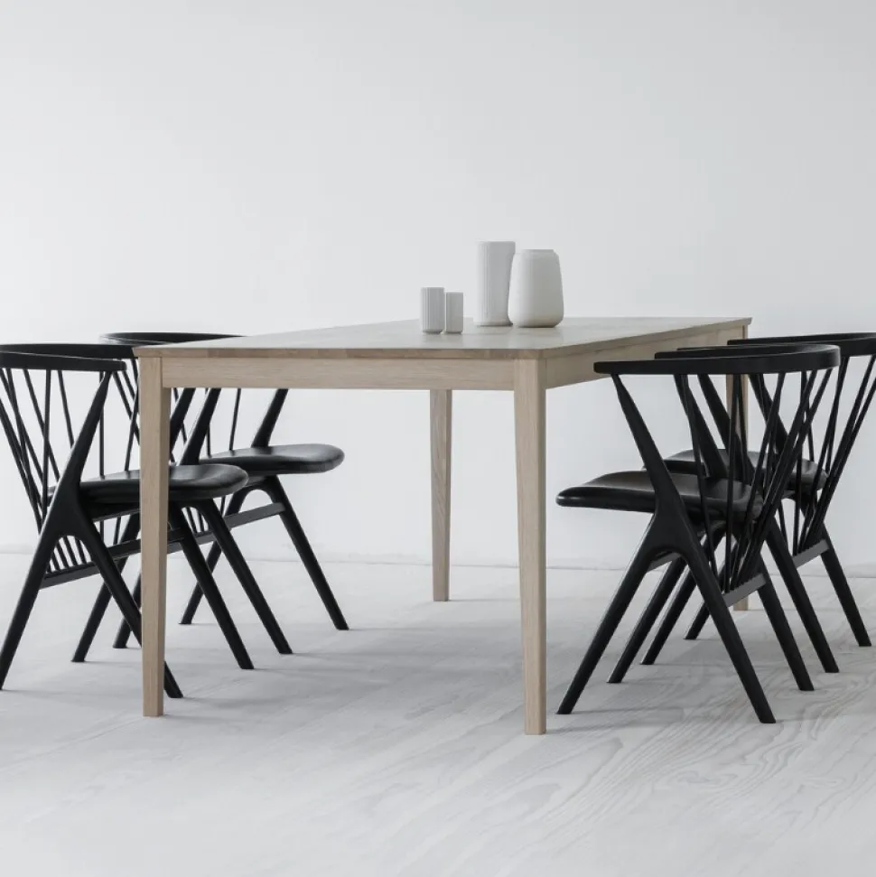 Sibast Furniture No 8 Chair Sortlakeret Eg Sort Saga Læder