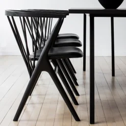 Sibast Furniture No 8 Chair Sortlakeret Eg Sort Saga Læder