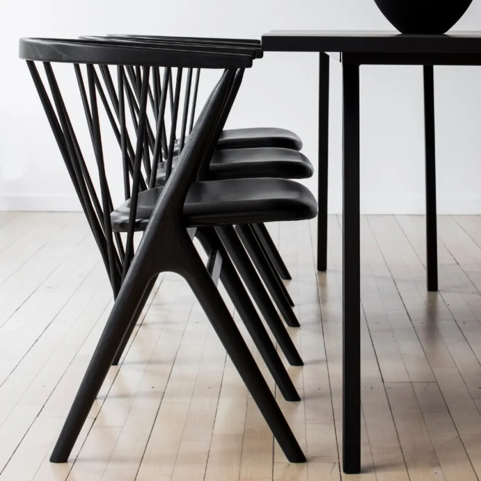 Sibast Furniture No 8 Chair Sortlakeret Eg Sort Saga Læder