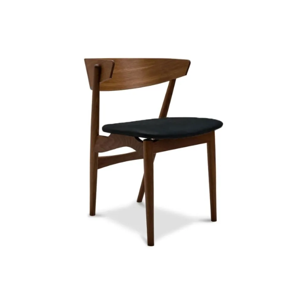 Sibast Furniture No 7 Dining Chair Røget Eg Sort Saga Læder