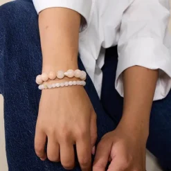 Soï Krystal Armbånd Chunky Rosa Jade