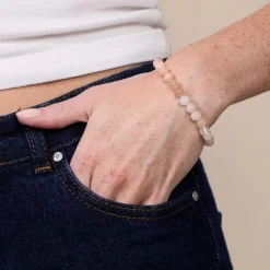 Soï Krystal Armbånd Rosa Jade Large