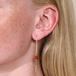 Soï Krystal Ella Øreringe Rød Jade