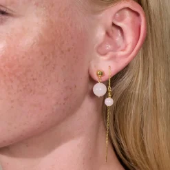 Soï Krystal Ella Øreringe Rosa Jade