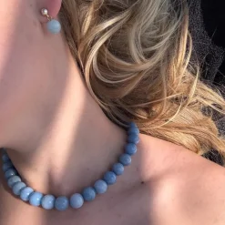 Soï Krystal Halskæde Faro Aquamarin