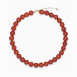 Soï Krystal Halskæde Faro Rød Jade