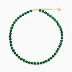 Soï Krystal Halskæde Grøn Jade