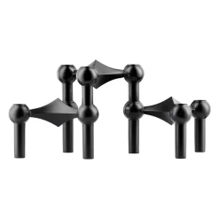 STOFF Nagel Candle Holder Set With 3 Black