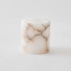 Tell Me More Alabaster Candle Holder Small