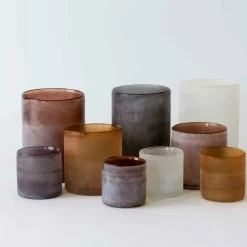 Tell Me More Frost Candleholder Medium Brown