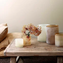 Tell Me More Frost Candleholder Large White