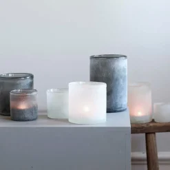 Tell Me More Frost Candleholder Medium Grey