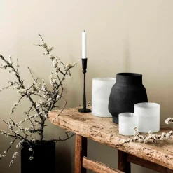 Tell Me More Frost Candleholder Small White