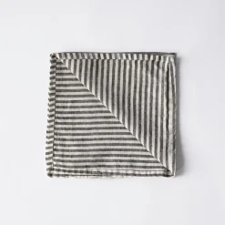 Tell Me More Linen Napkin Grey/White